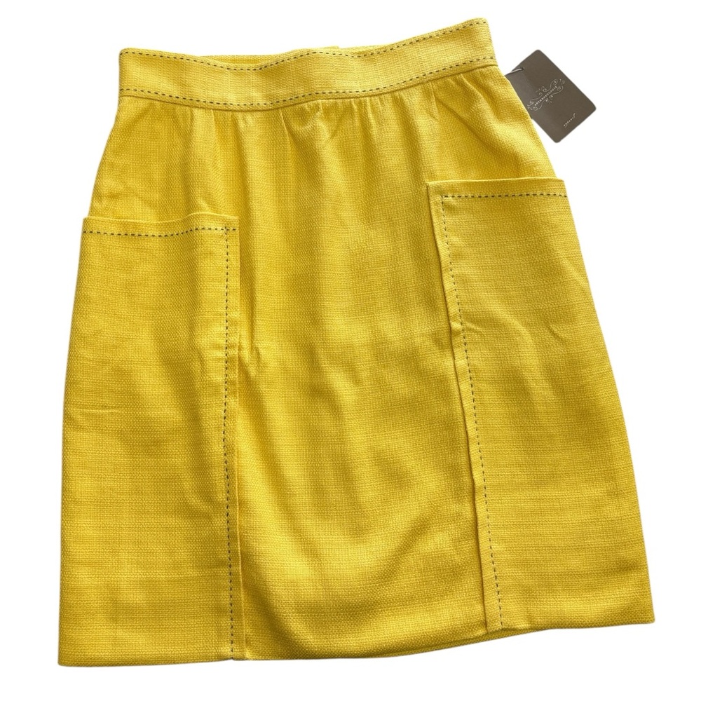 NEW Anthropologie Cartonnier Well Pocket Contrast Stitch Tweed Pencil Skirt Sz 6